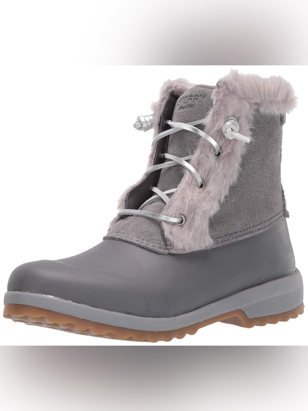 Sperry Women's Gray Faux-Fur Lined Winter Boots 8